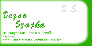 dezso szojka business card